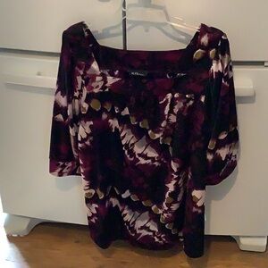 New woman’s multicolored 3/4 banded sleeves top size 2x